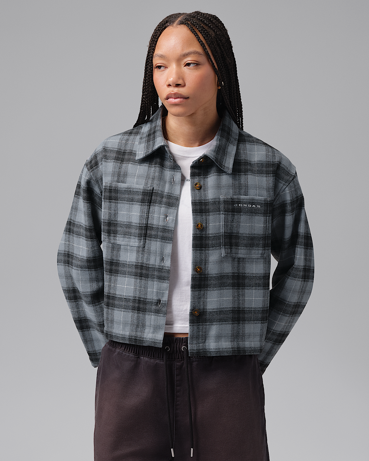Женские  Jordan Brooklyn Flannel Long-Sleeve Top