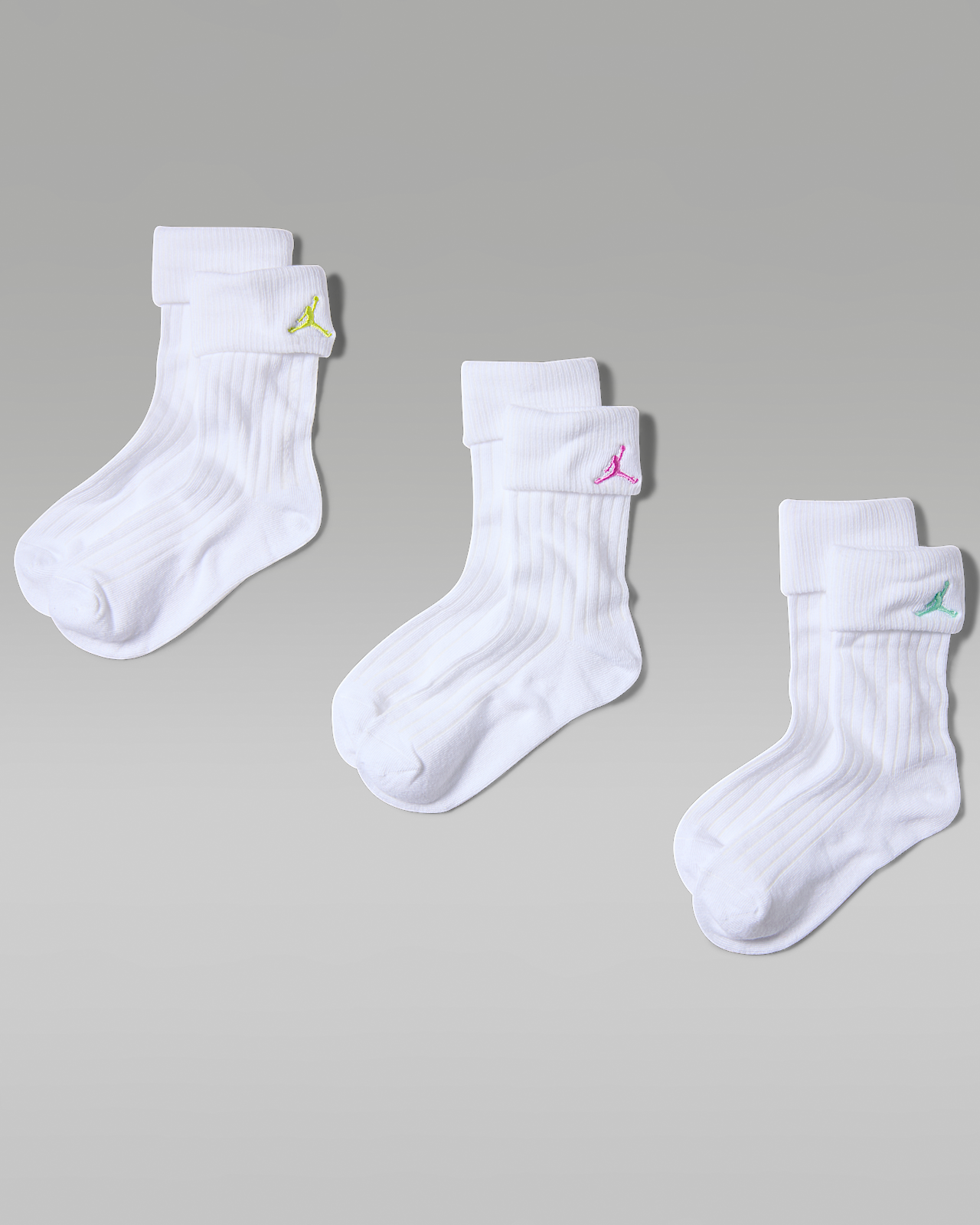 Детские носки Jordan Kids' Foldover Micro Crew Socks (3 Pairs)