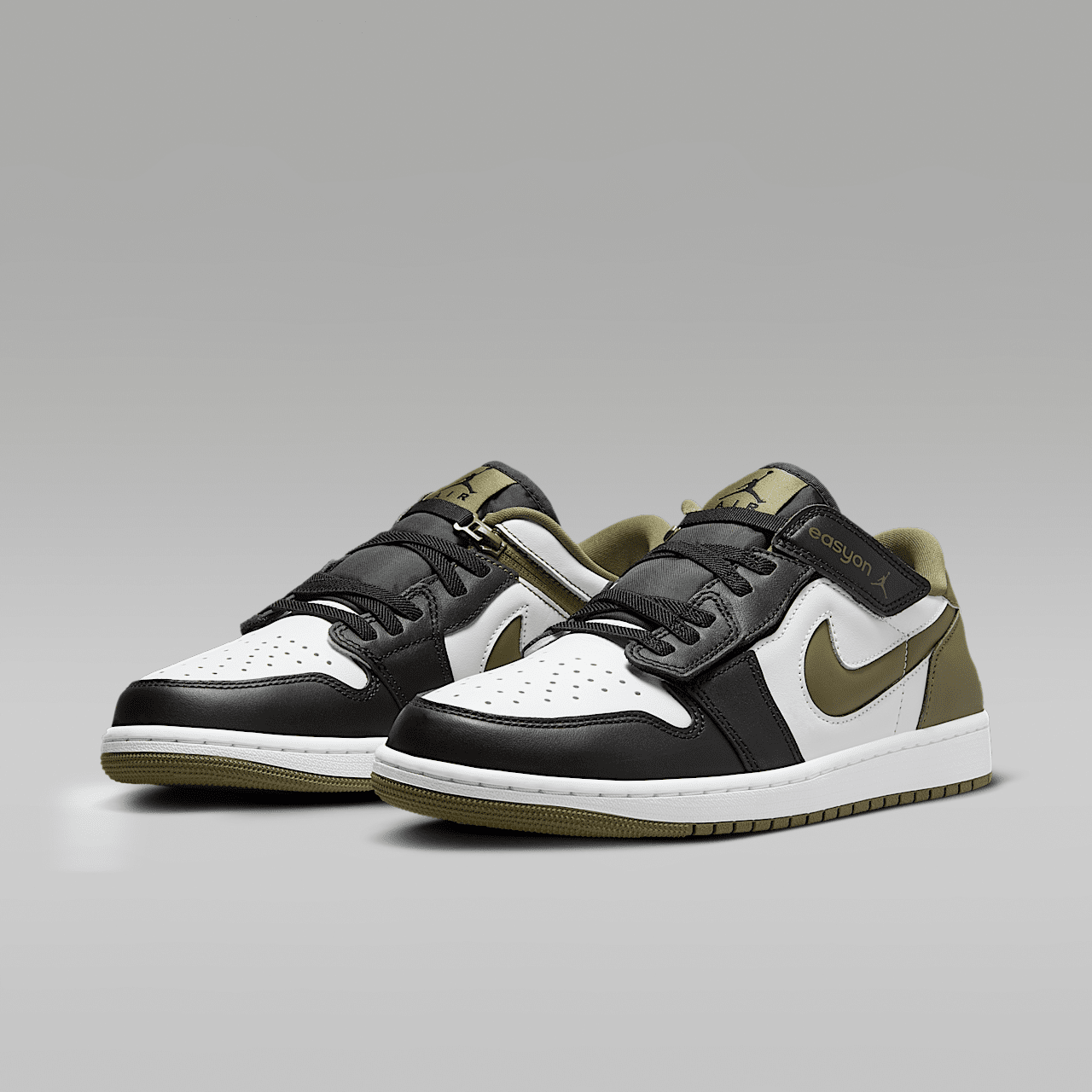 Nike Air Jordan 1 Low sneaker Wit/Zwart/Medium Olive