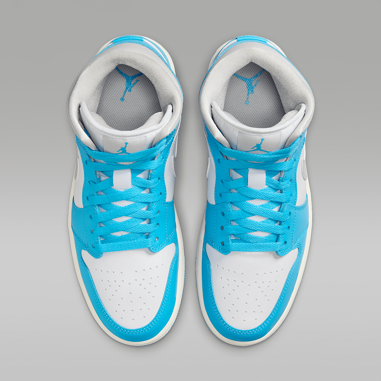 Nike Air Jordan 1 Mid sneaker Dark Powder Blue/Wit/Sail/Neutral Grey