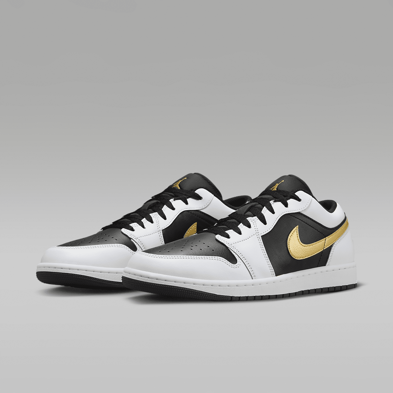Nike Air Jordan 1 Low sneaker Wit/Zwart/Metallic Gold
