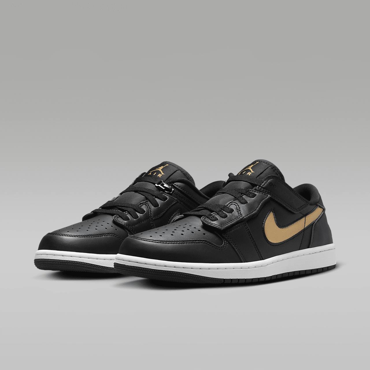 Nike Air Jordan 1 Low sneaker Zwart/Wit/Metallic Gold