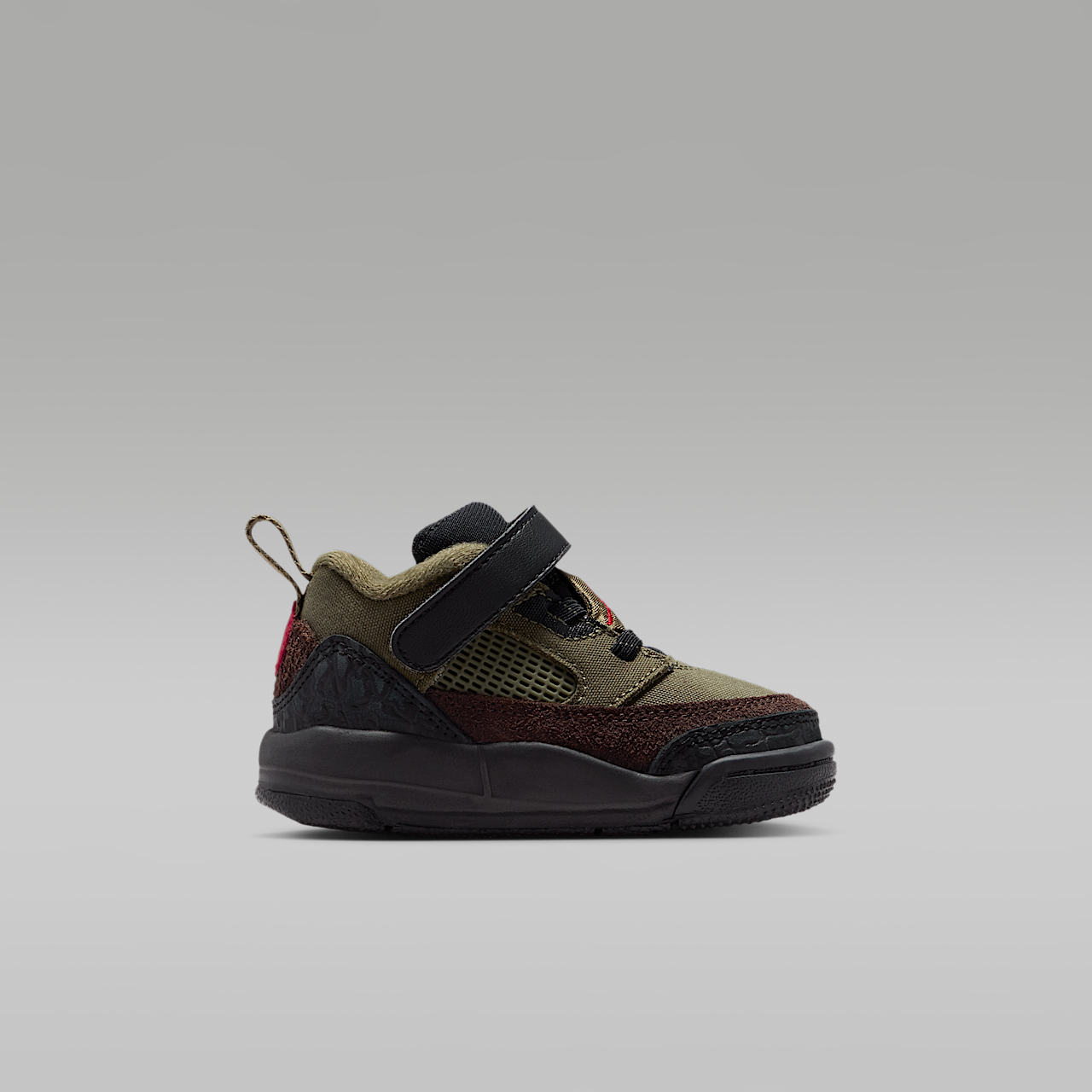 Nike Jordan Spizike Low sneaker Medium Olive/Zwart/Baroque Brown/University Red
