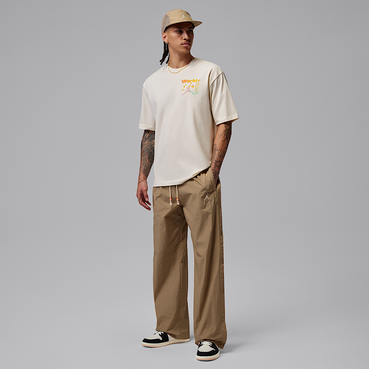 Nike Air Jordan sneaker Zwart/Sail/Pinksicle/University Gold