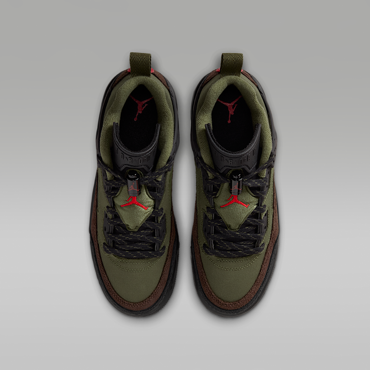 Nike Jordan Spizike Low sneaker Medium Olive/Zwart/Baroque Brown/University Red