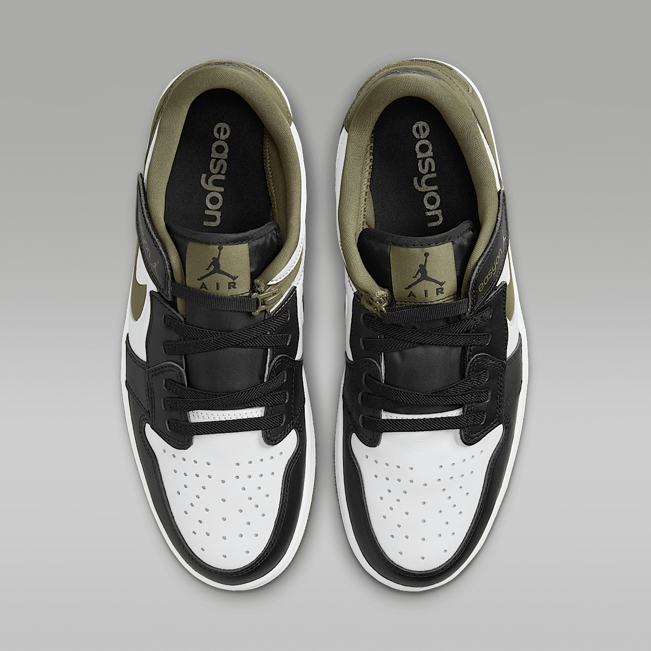 Nike Air Jordan 1 Low sneaker Wit/Zwart/Medium Olive