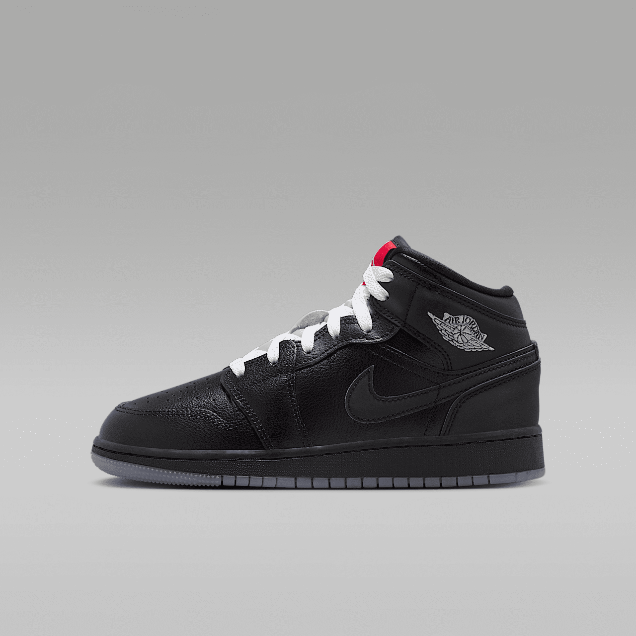 Nike Air Jordan 1 Mid sneaker Zwart/Wit/Wolf Grey/Zwart