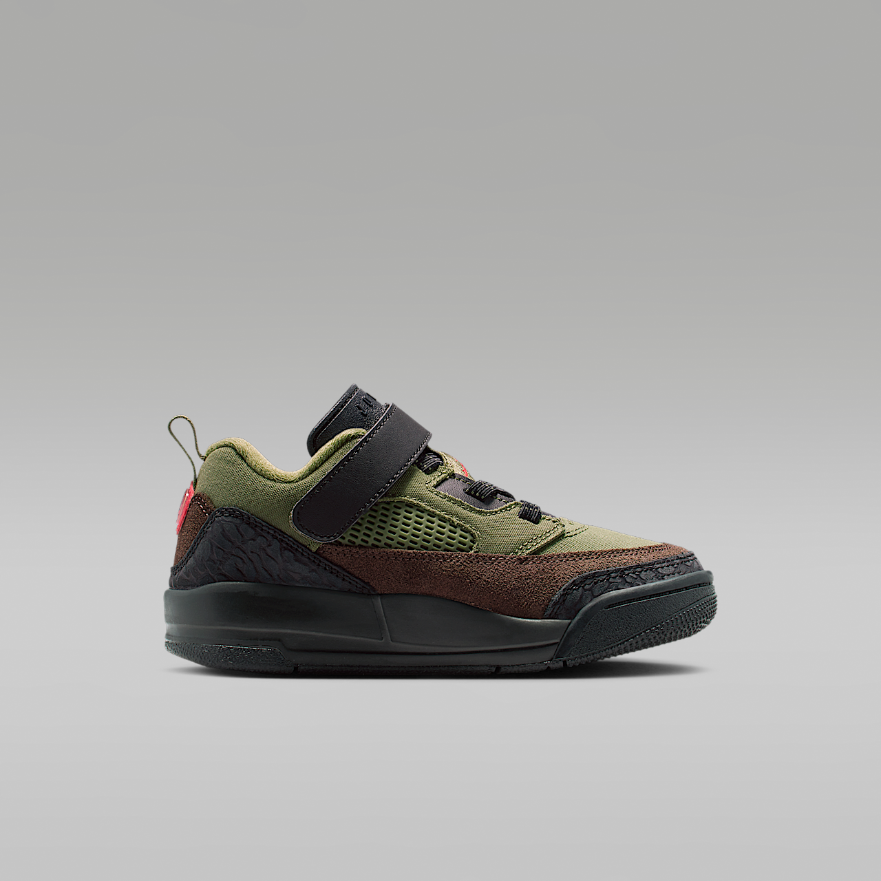 Nike Jordan Spizike Low sneaker Medium Olive/Zwart/Baroque Brown/University Red