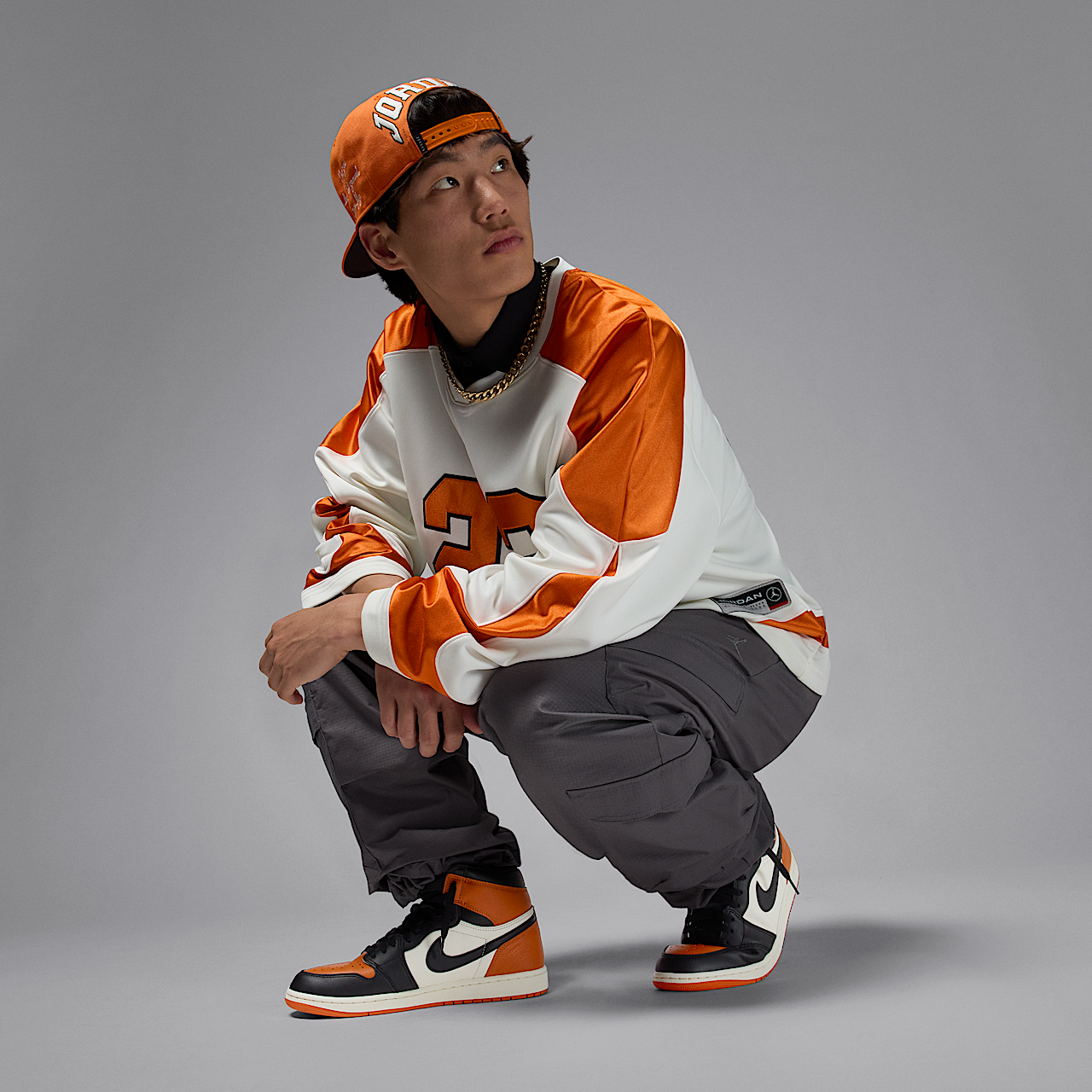 Nike Air Jordan 1 sneaker Zwart/Sail/Starfish/Zwart