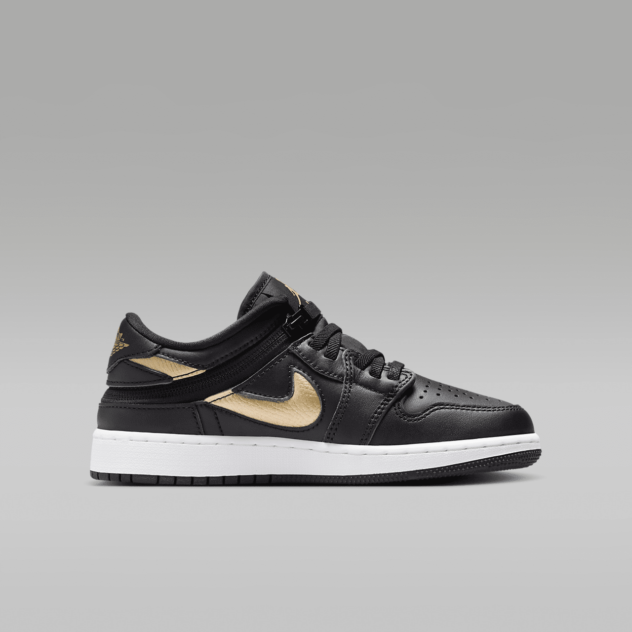 Nike Air Jordan 1 Low sneaker Zwart/Wit/Metallic Gold