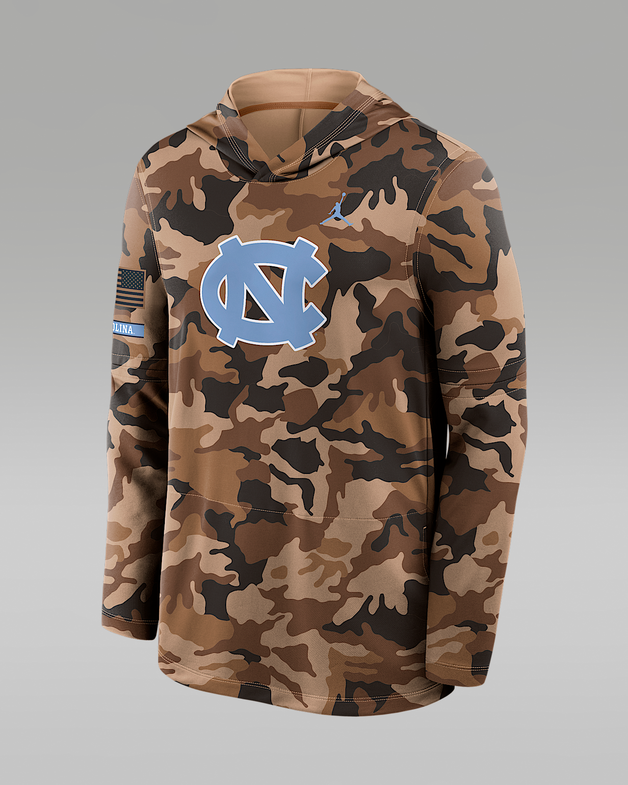 Мужские  North Carolina Military Appreciation Jordan Brand Dri-FIT College Long-Sleeve Hooded Top