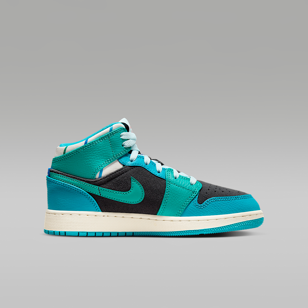 Nike Air Jordan 1 Mid sneaker Anthracite/Aquatone/New Emerald/Glacier Blue