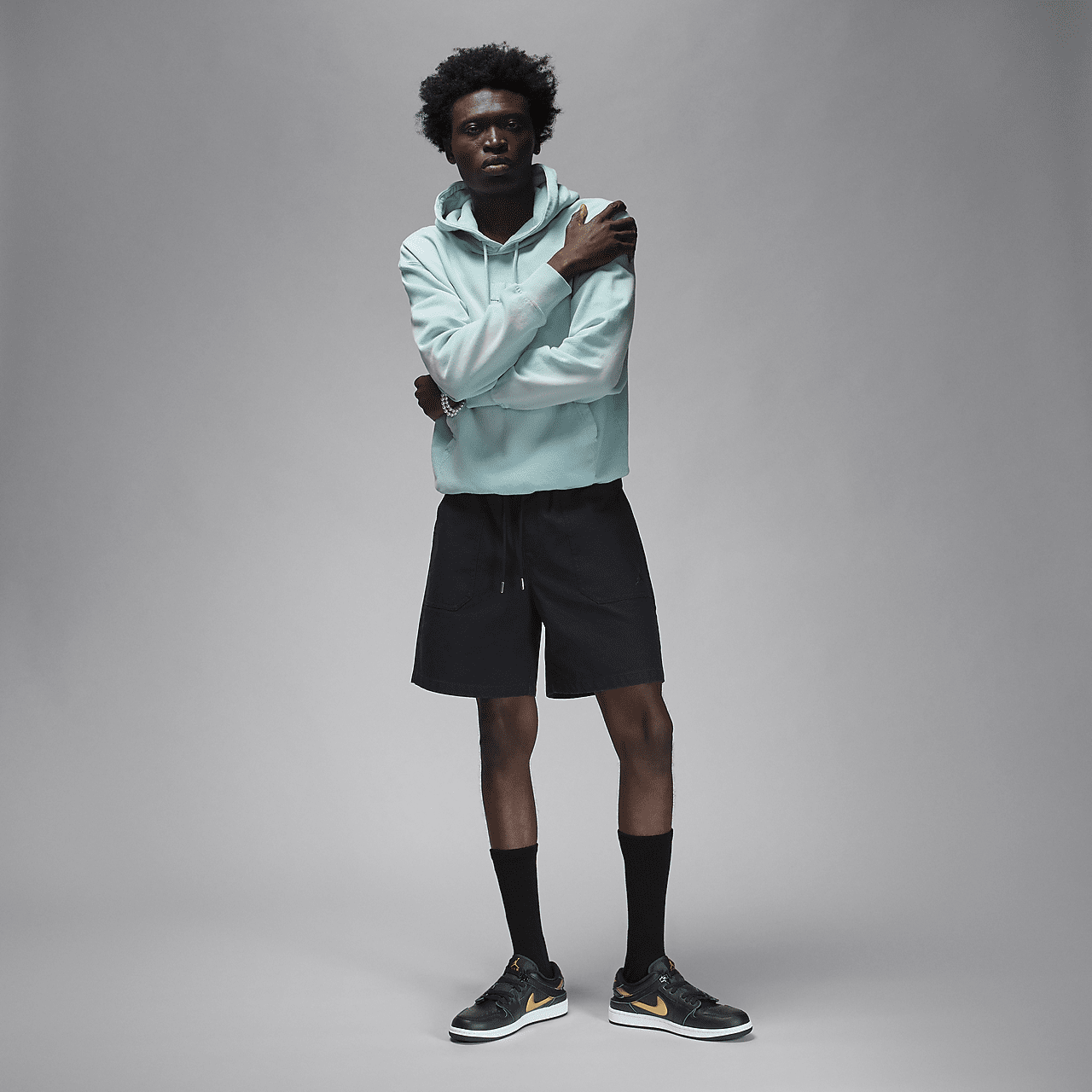 Nike Air Jordan 1 Low sneaker Zwart/Wit/Metallic Gold