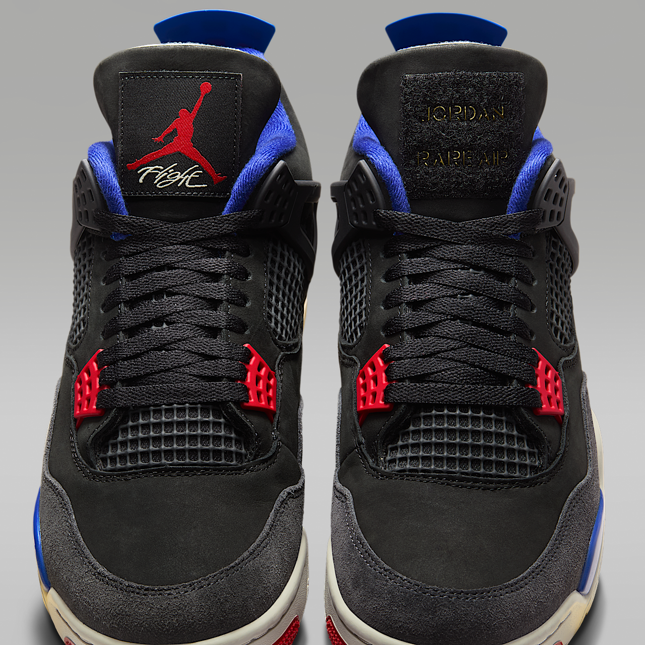 Nike Air Jordan 4 sneaker Zwart/Deep Royal Blue/Dark Smoke Grey/Fire Red