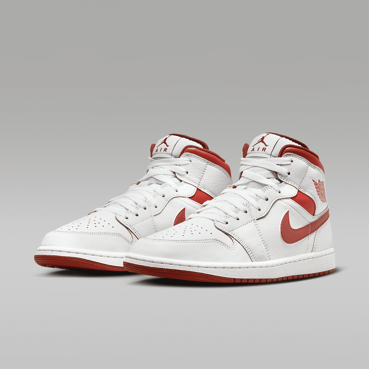 Nike Air Jordan 1 Mid sneaker Wit/Dune Red/Sail/Lobster
