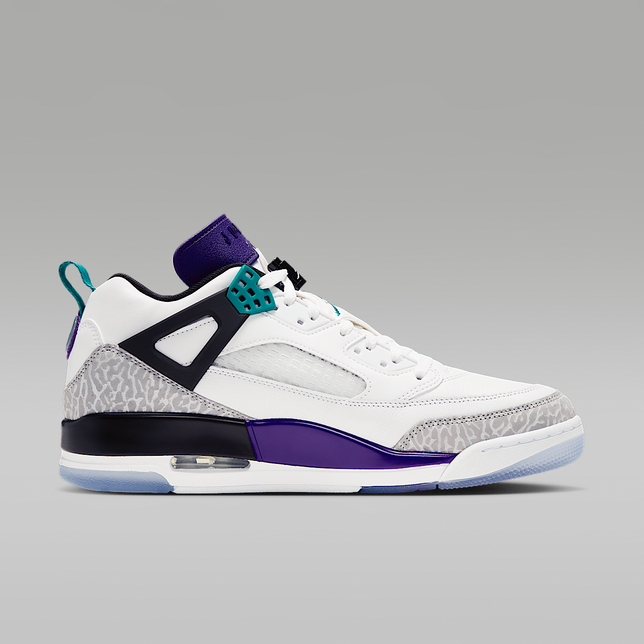 Nike Jordan Spizike Low sneaker Wit/Court Purple/Light Smoke Grey/Rio Teal