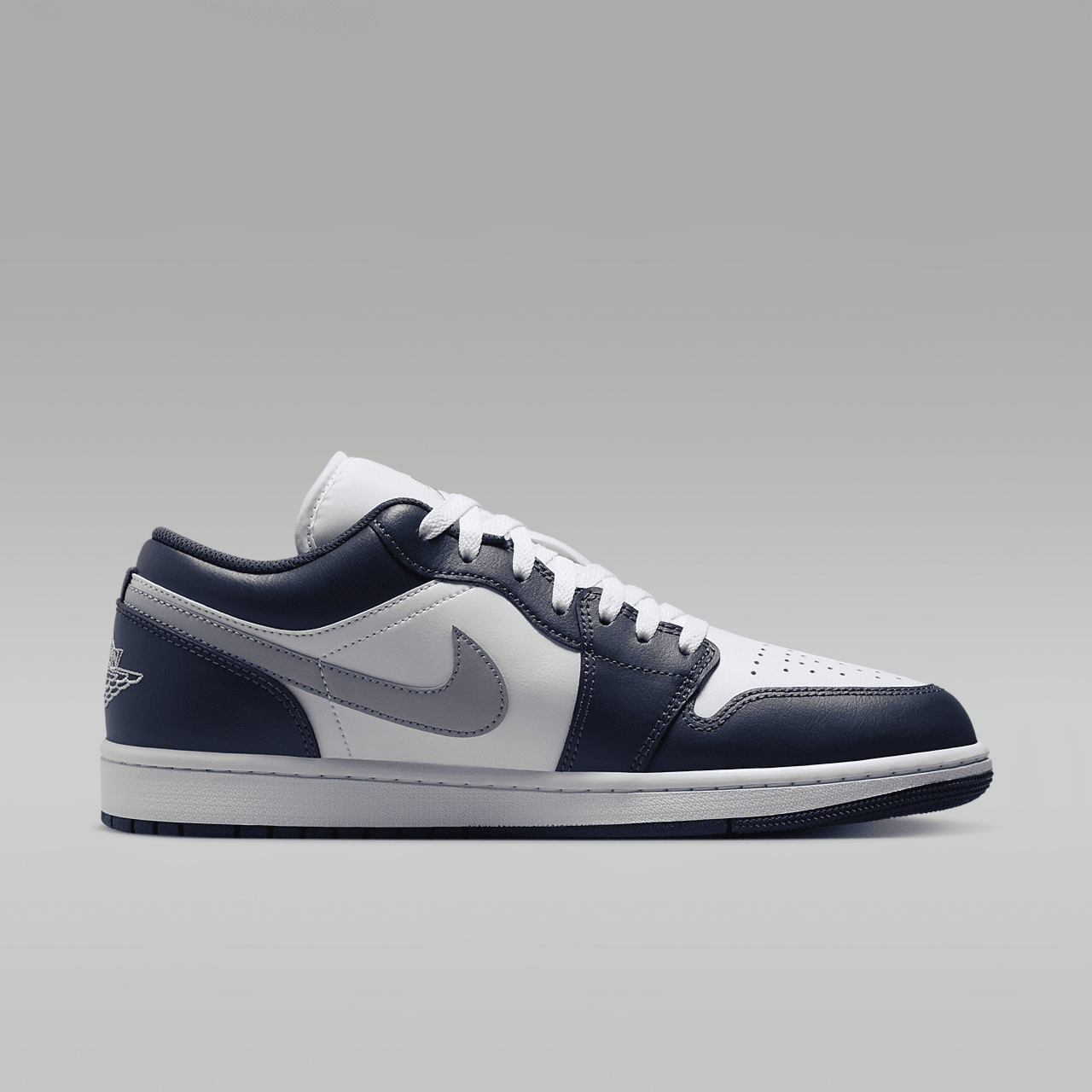 Nike Air Jordan 1 Low sneaker Wit/Midnight Navy/Wolf Grey