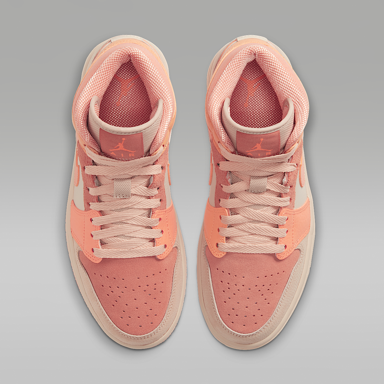 Nike Air Jordan 1 Mid sneaker Atomic Orange/Terra Blush/Shimmer/Apricot Agate