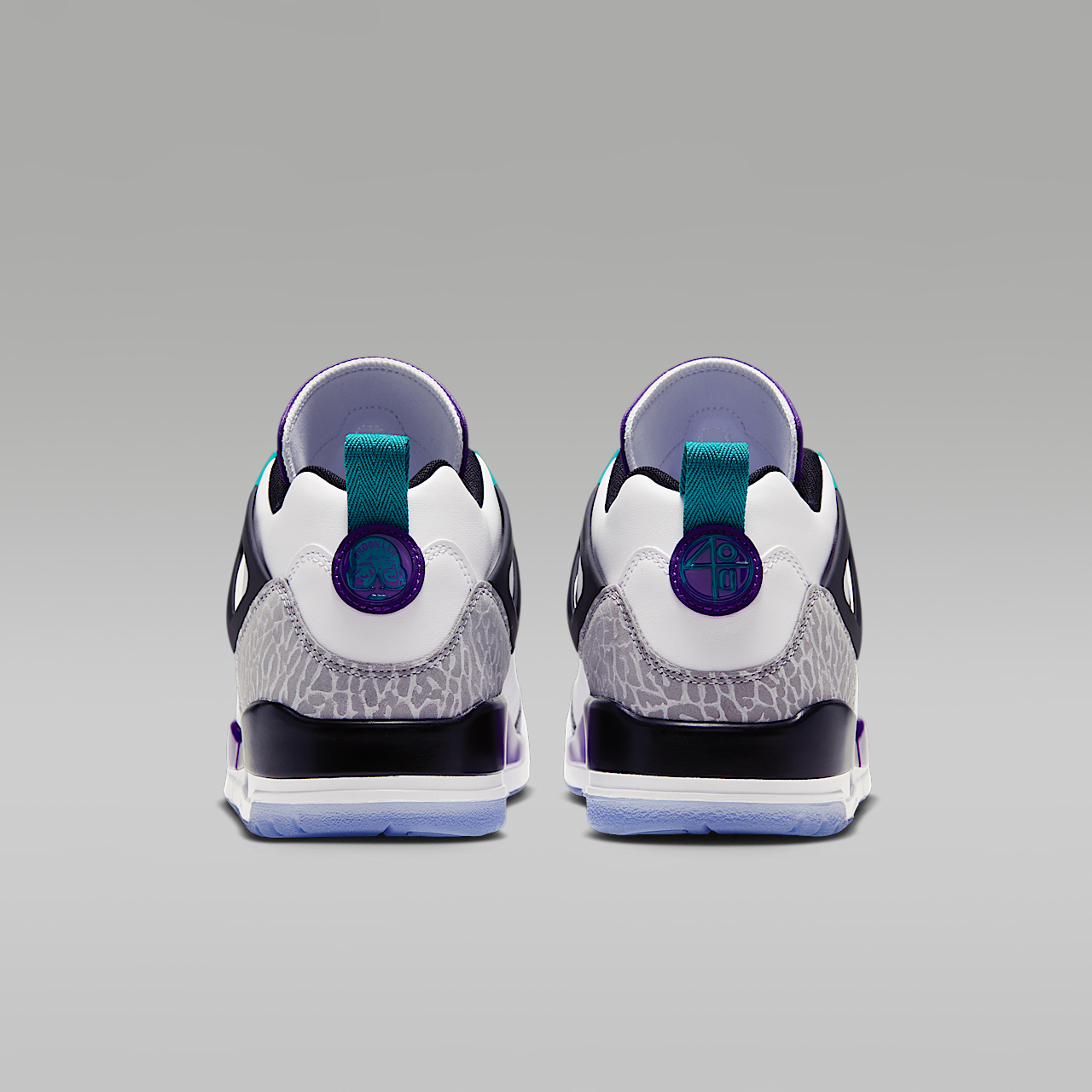 Nike Jordan Spizike Low sneaker Wit/Court Purple/Light Smoke Grey/Rio Teal