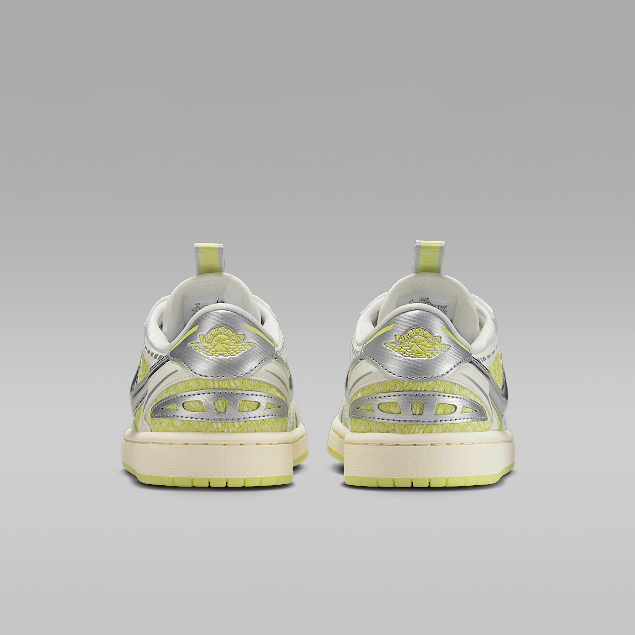 Nike Air Jordan 1 Low sneaker Sail/Metallic Silver/Luminous Green
