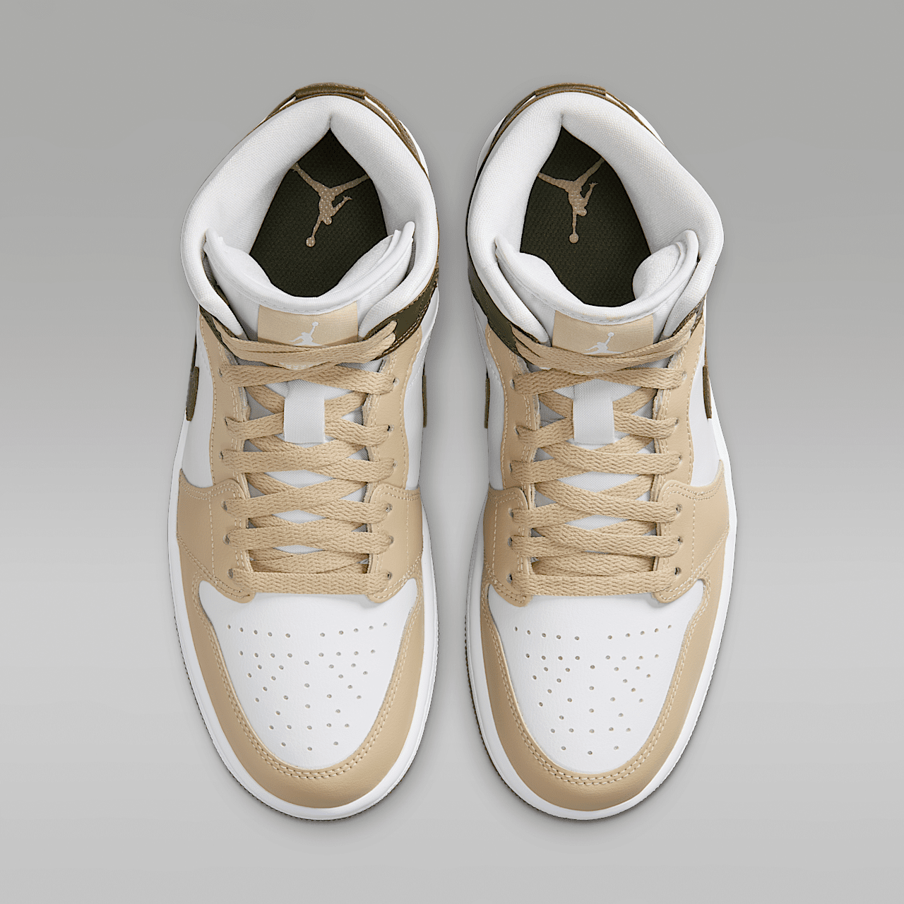 Nike Air Jordan 1 Mid sneaker Wit/Rattan/Medium Olive