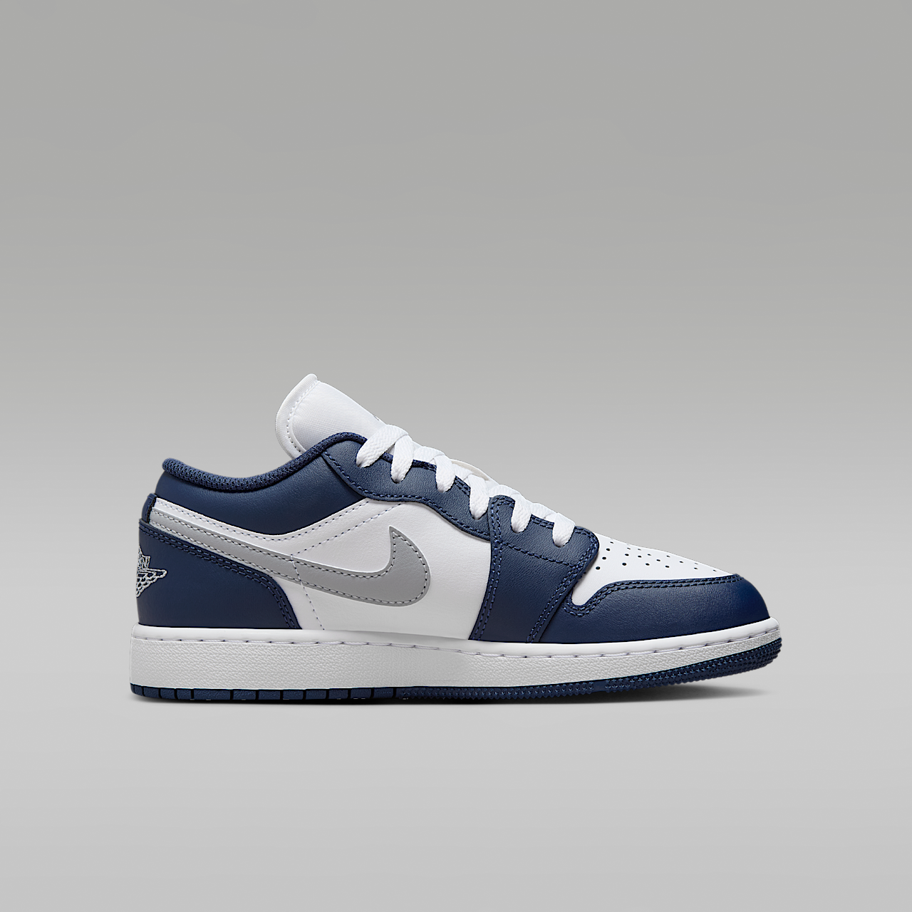 Nike Air Jordan 1 Low sneaker Wit/Midnight Navy/Wolf Grey
