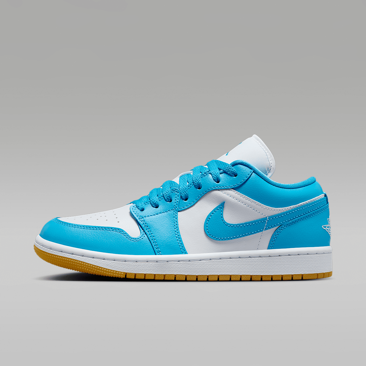 Nike Air Jordan 1 Low sneaker Wit/Gum Light Brown/Dark Powder Blue