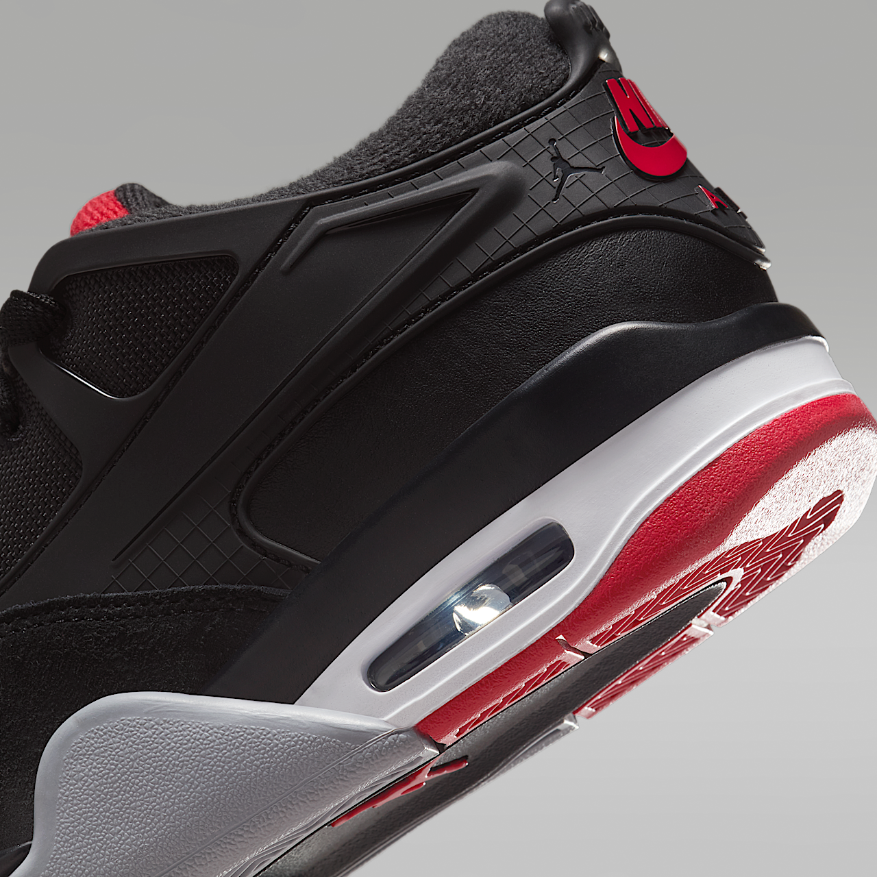 Nike Air Jordan 4 RM sneaker Zwart/Wolf Grey/Wit/Varsity Red