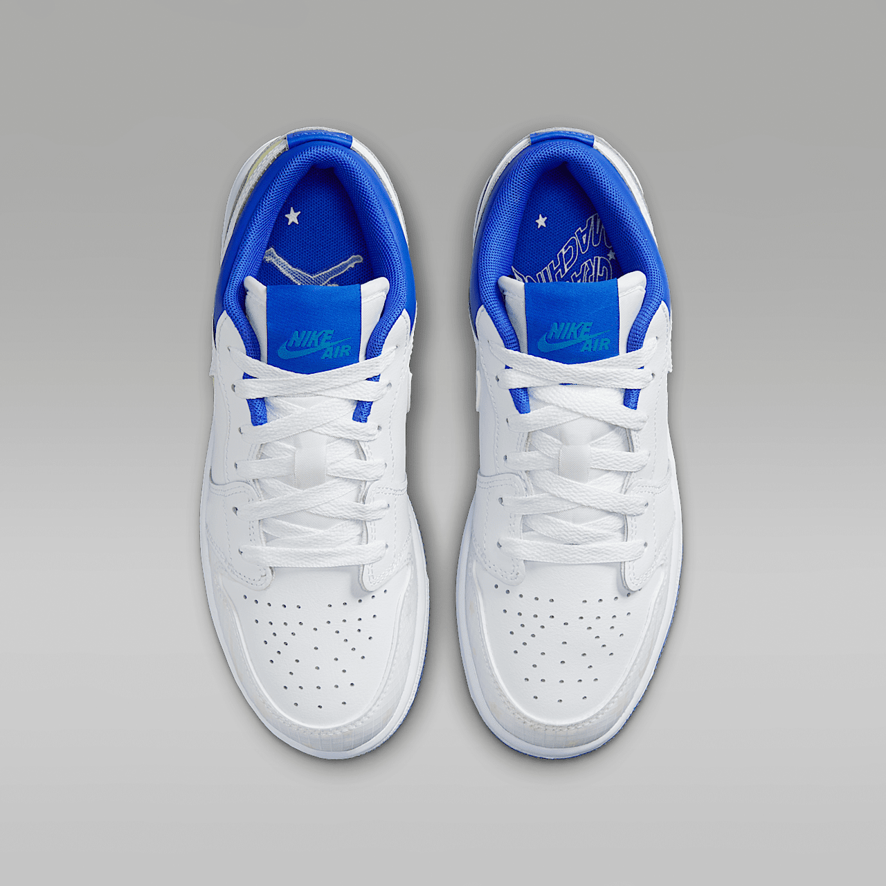 Nike Air Jordan 1 Low sneaker Wit/Metallic Silver/Volt Tint/Hyper Royal