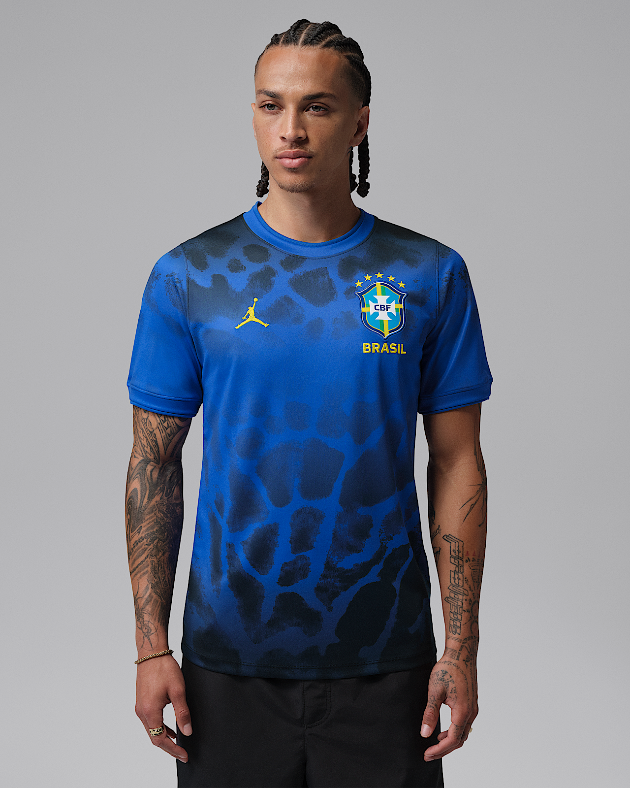 Мужские шорты Brazil Academy Pro Jordan Dri-FIT Soccer Short-Sleeve Pre-Match Top