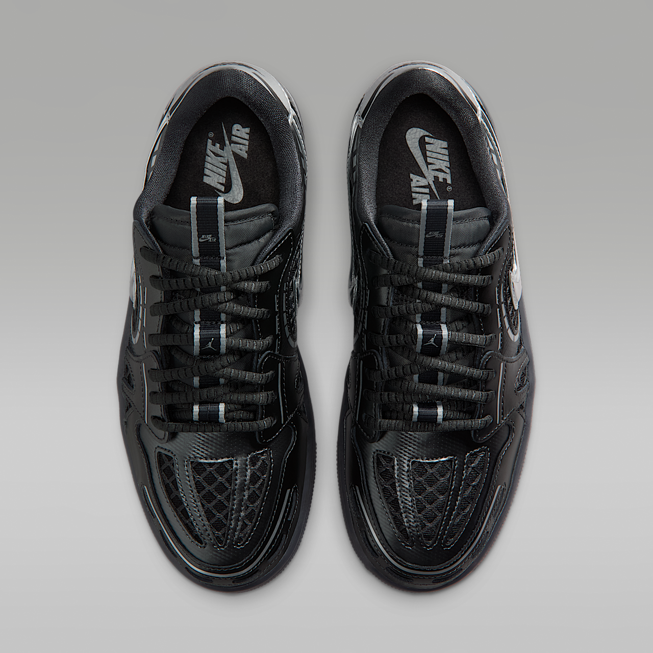 Nike Air Jordan 1 Low sneaker Zwart/Wit/Anthracite/Metallic Silver