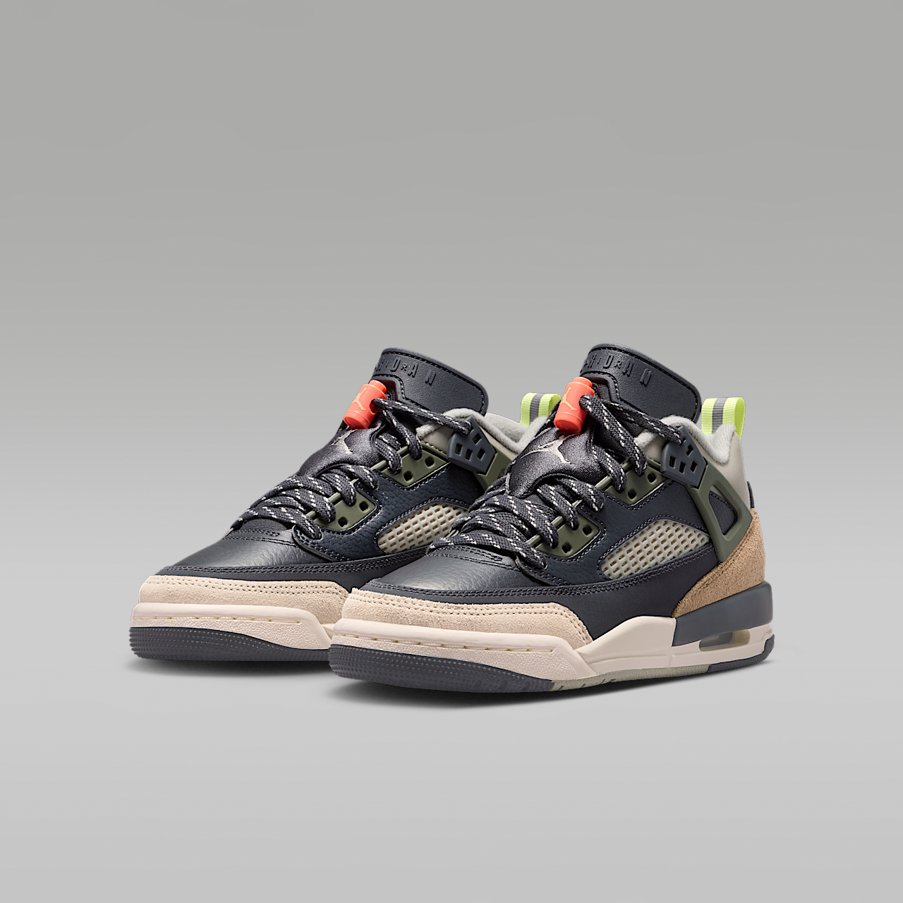 Nike Jordan Spizike Low sneaker Anthracite/Light Wild Mango/Cargo Khaki/Spruce Fog
