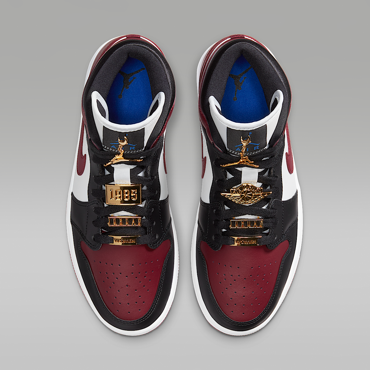 Nike Air Jordan 1 Mid sneaker Zwart/Wit/Hyper Royal/Dark Beetroot
