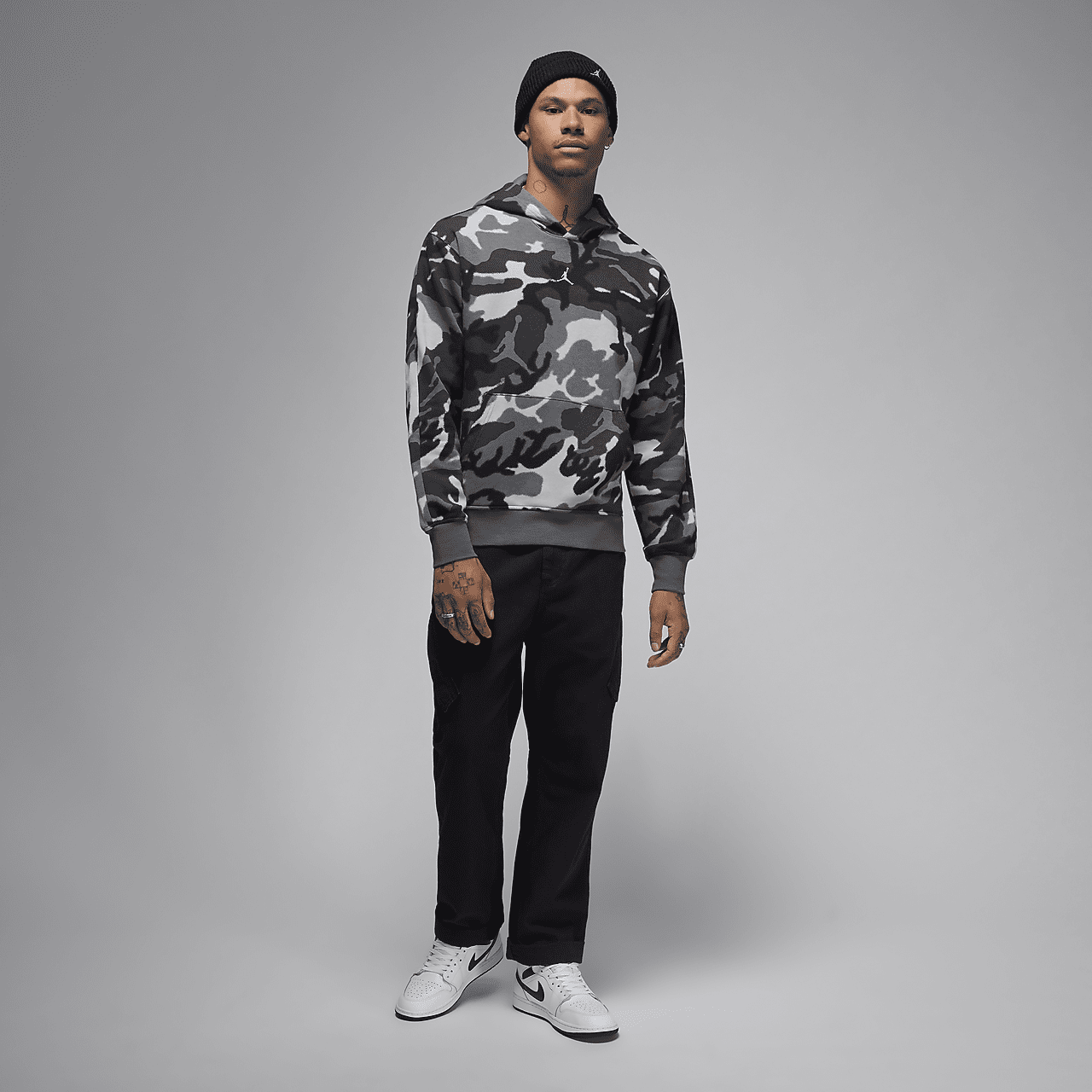 Nike Air Jordan 1 Mid sneaker Wit/Wit/Zwart/Zwart