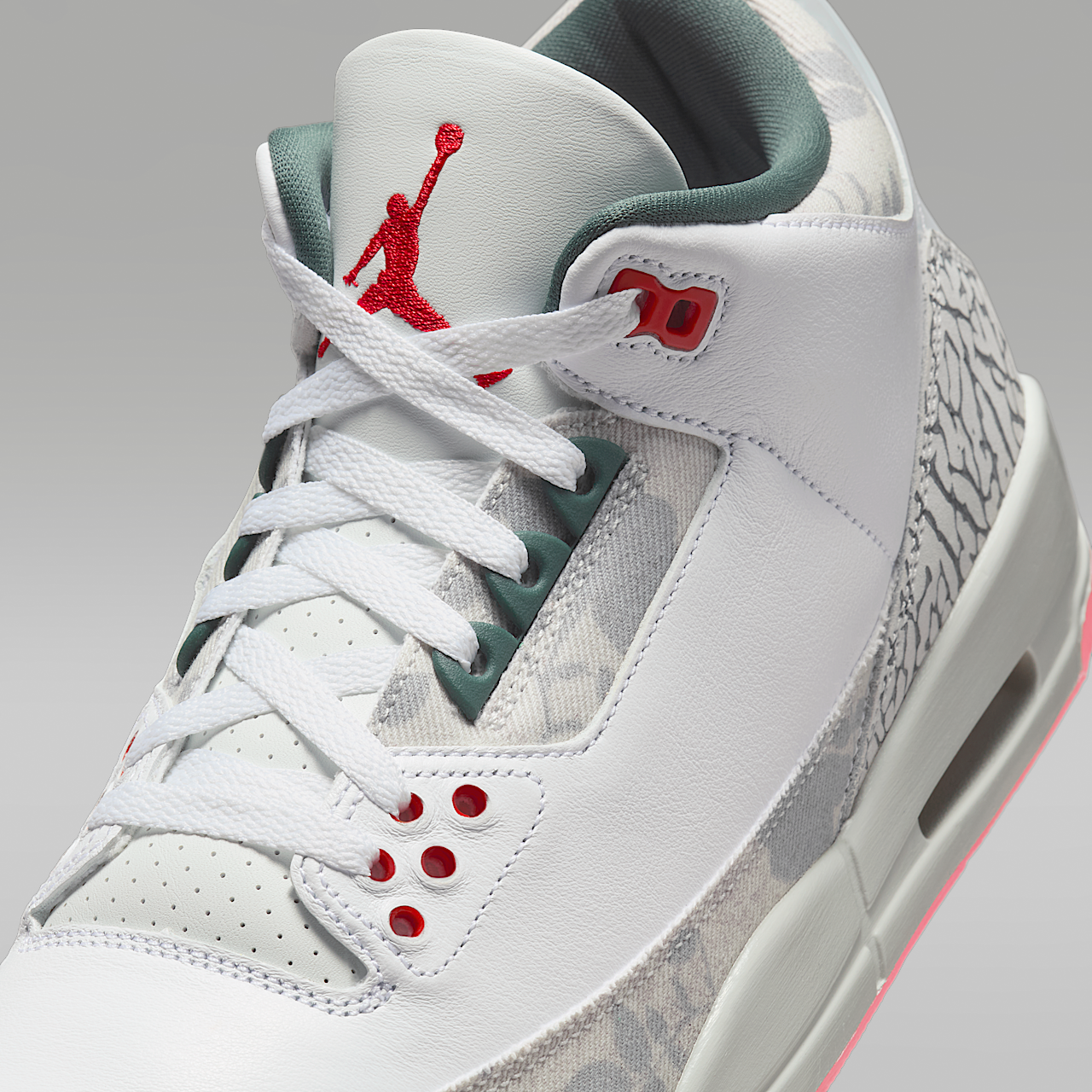 Nike Air Jordan sneaker Wit/Off White/Vintage Green/Fire Red