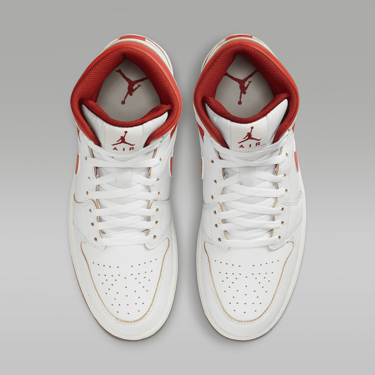 Nike Air Jordan 1 Mid sneaker Wit/Dune Red/Sail/Lobster