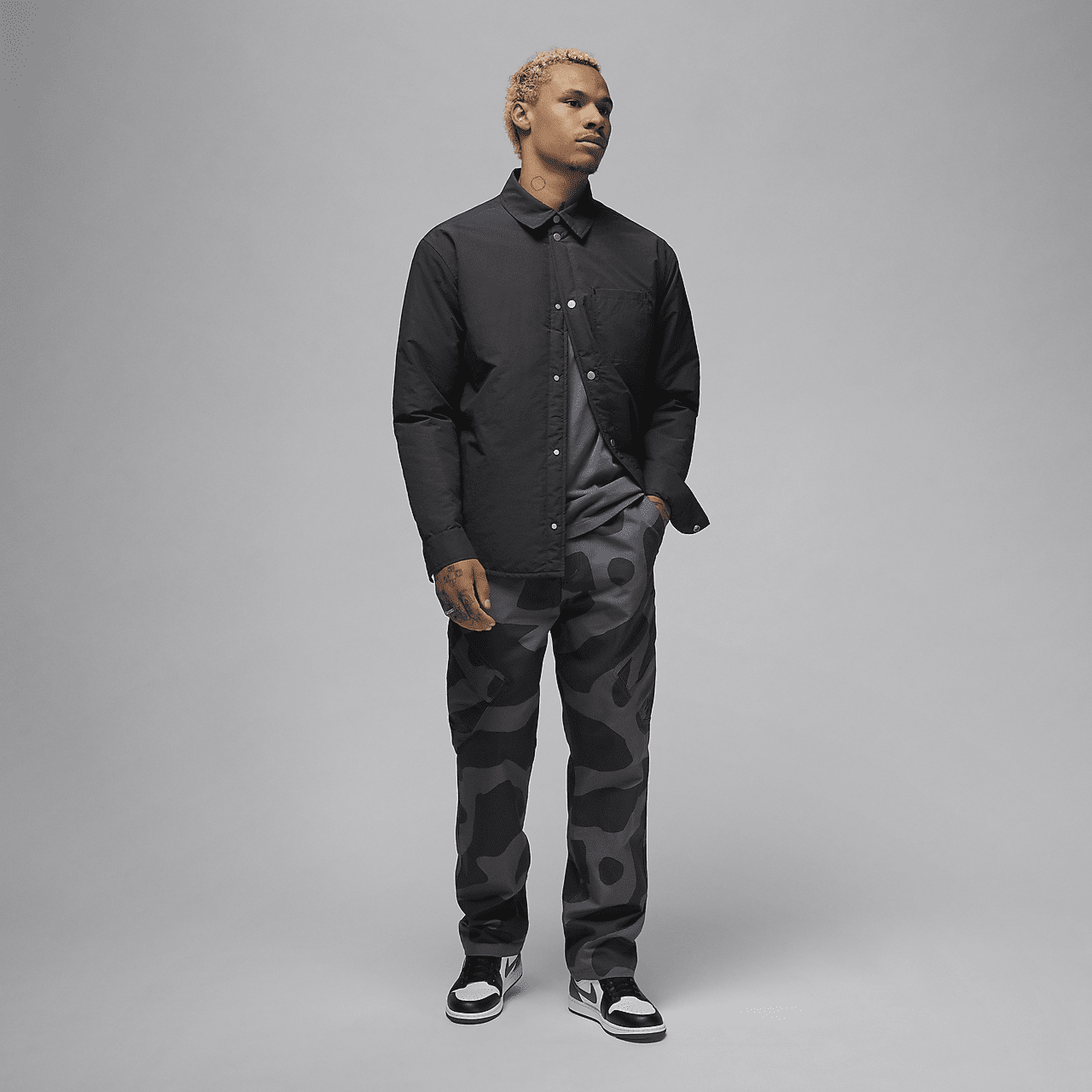 Nike Air Jordan 1 Mid sneaker Zwart/Wit/Iron Grey