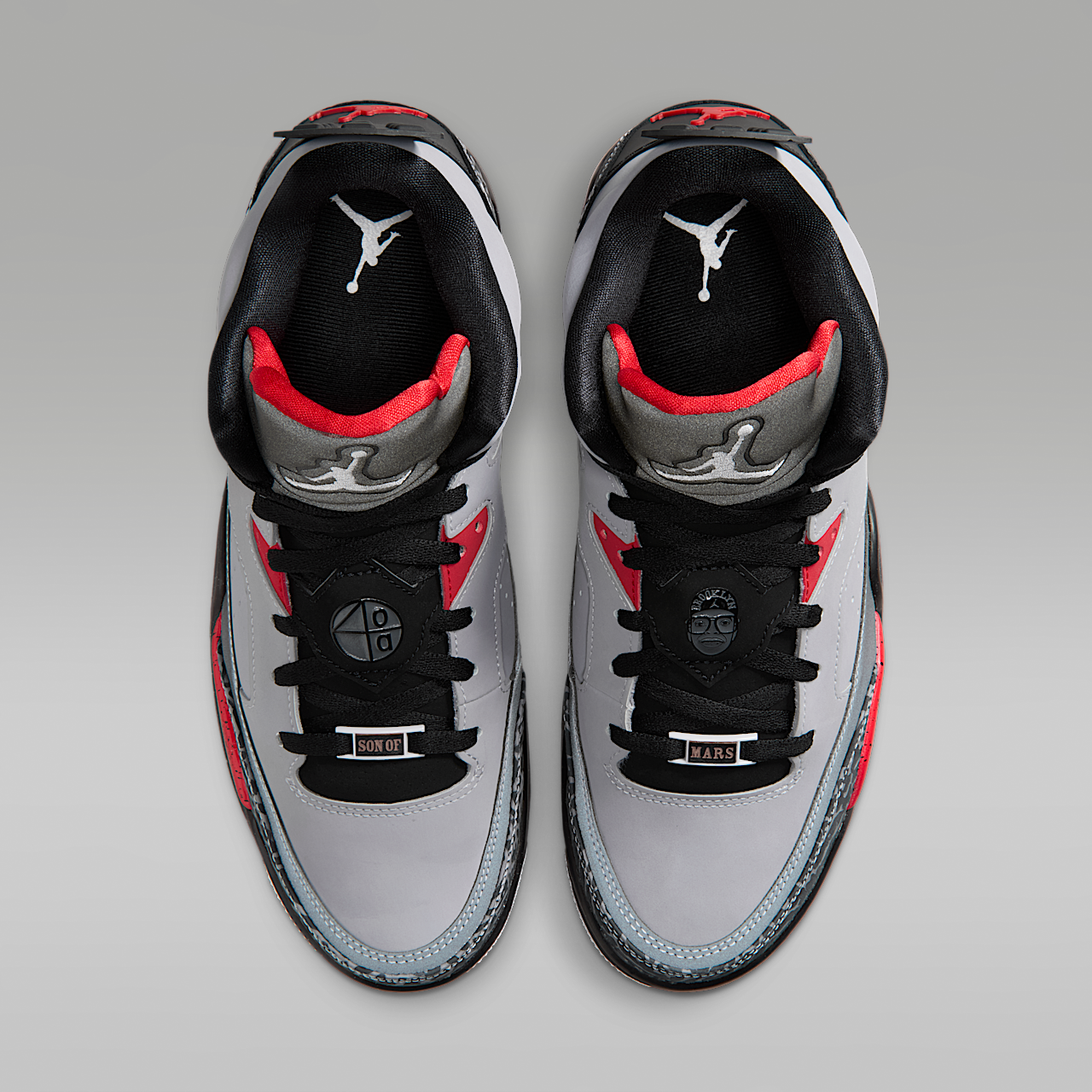 Nike  sneaker Cement Grey/Zwart/Fire Red/Wit