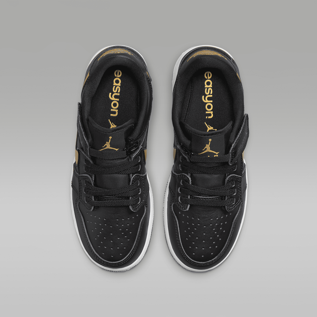 Nike Air Jordan 1 Low sneaker Zwart/Wit/Metallic Gold