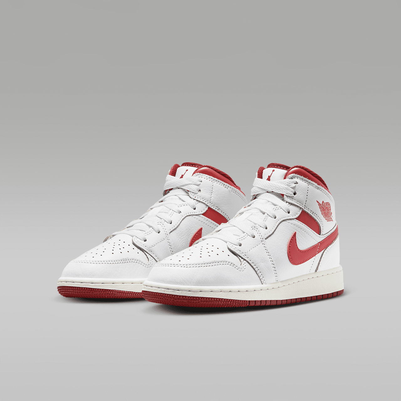 Nike Air Jordan 1 Mid sneaker Wit/Dune Red/Sail/Lobster