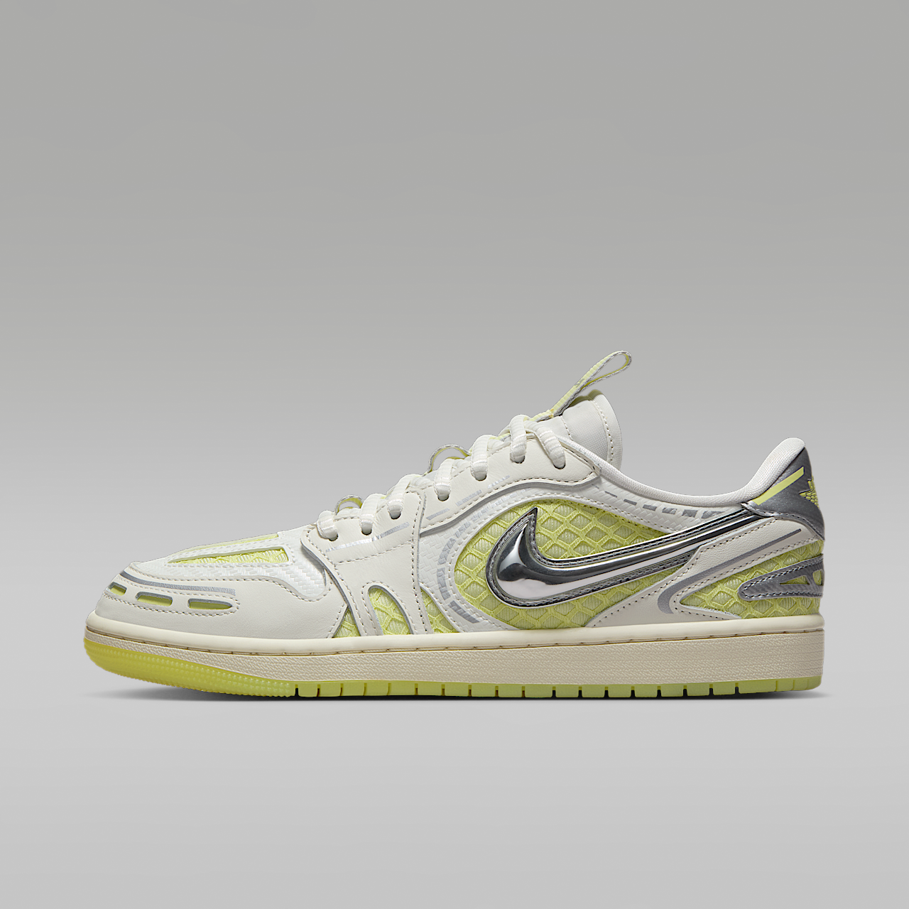 Nike Air Jordan 1 Low sneaker Sail/Metallic Silver/Luminous Green