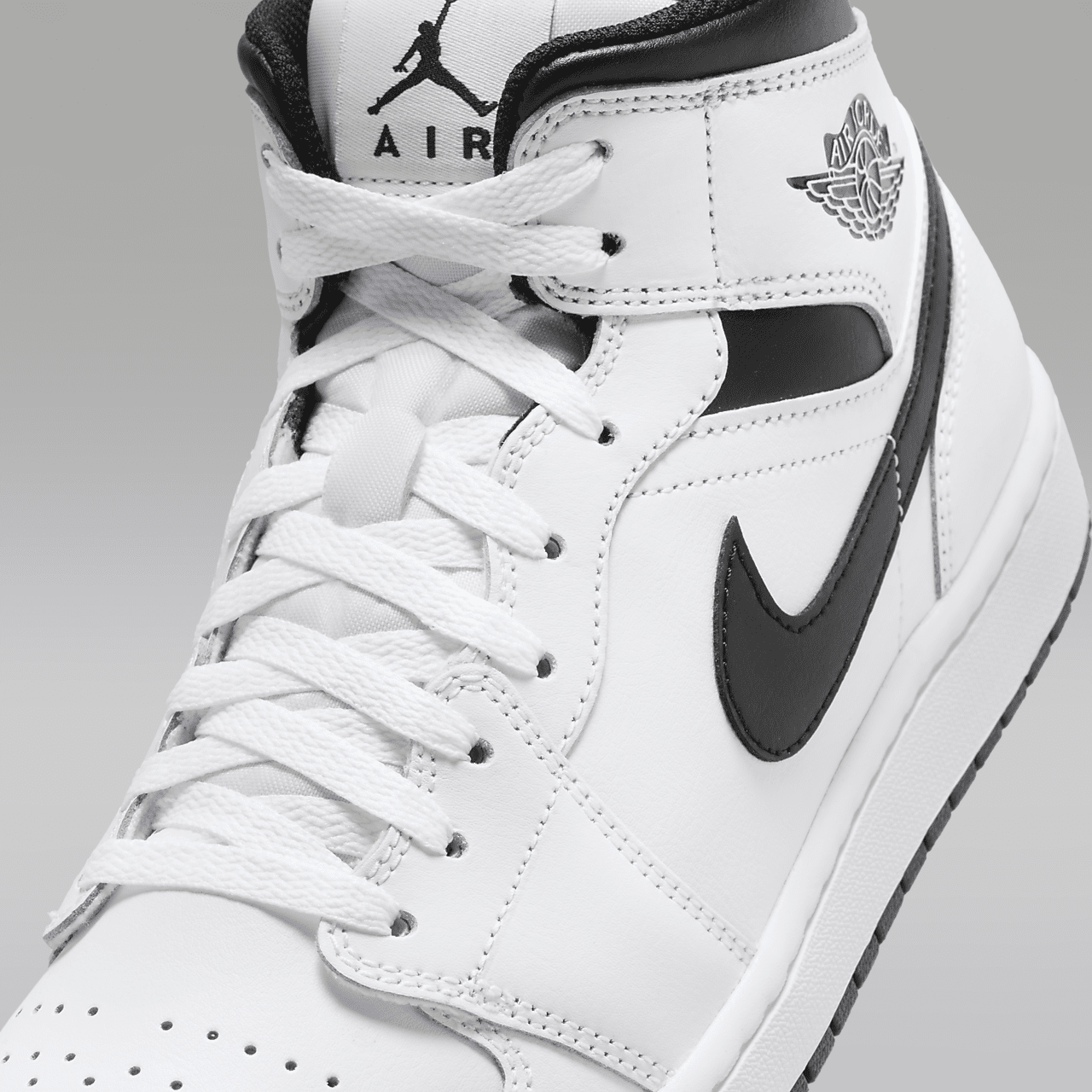 Nike Air Jordan 1 Mid sneaker Wit/Wit/Zwart/Zwart