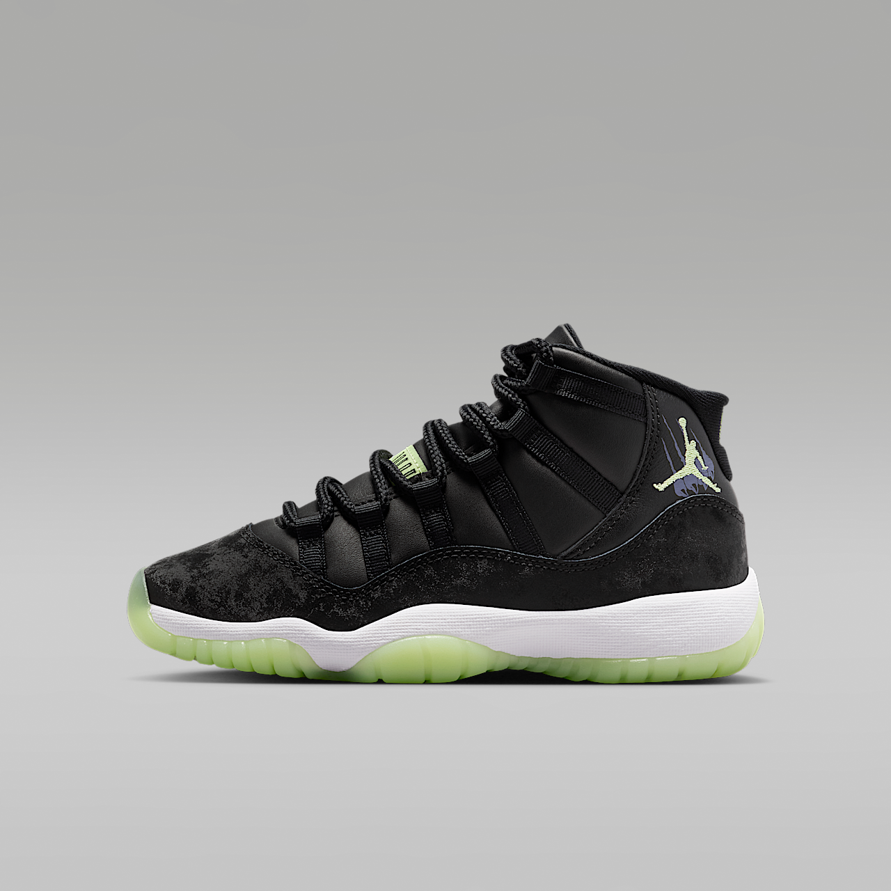 Nike Air Jordan 1 sneaker Zwart/Dark Raisin/Wit/Barely Volt