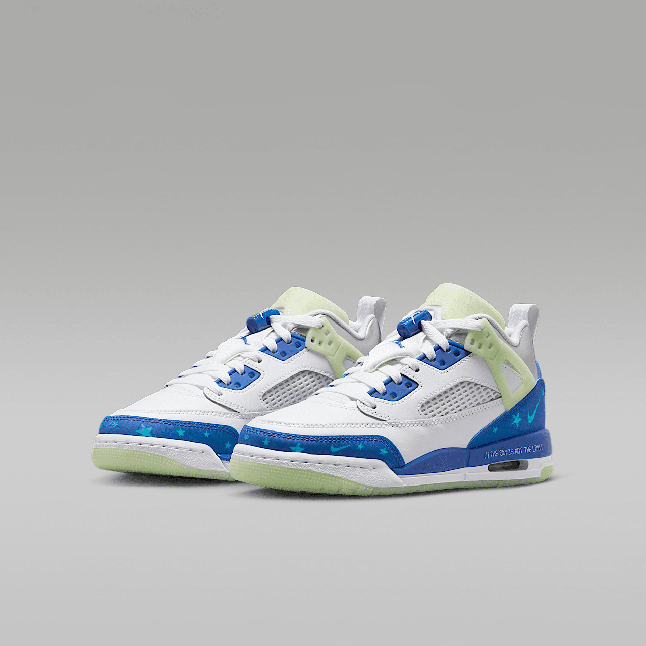 Nike Jordan Spizike Low sneaker Wit/Volt Tint/Metallic Silver/Hyper Royal