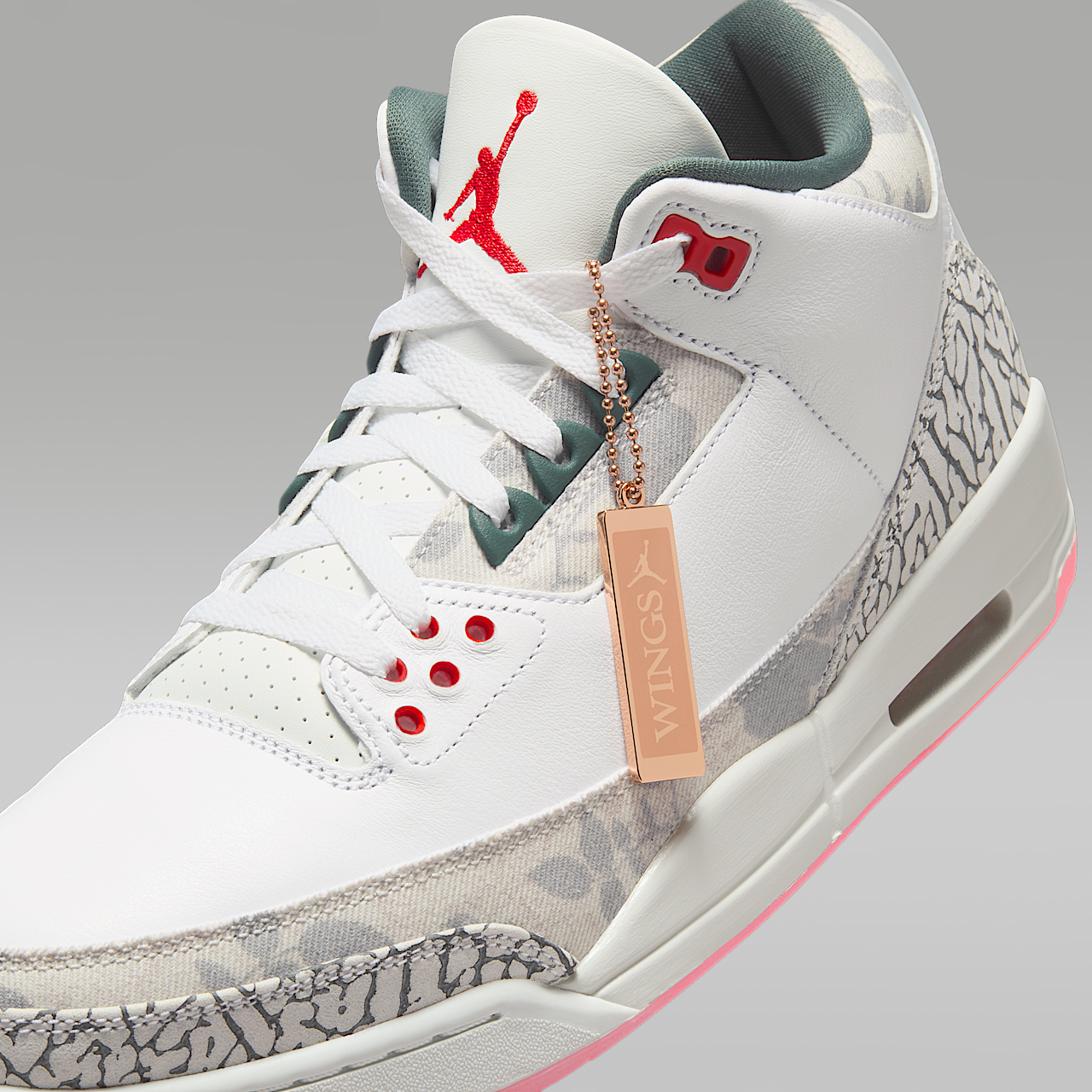 Nike Air Jordan sneaker Wit/Off White/Vintage Green/Fire Red