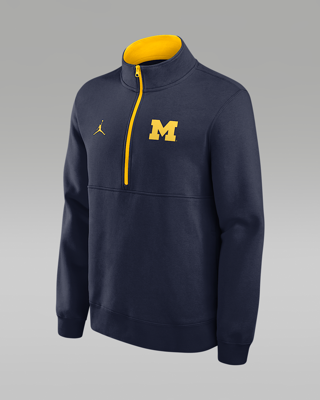 Мужские  Michigan Primetime Primary Logo Jordan Brand College 1/2-Zip Crew