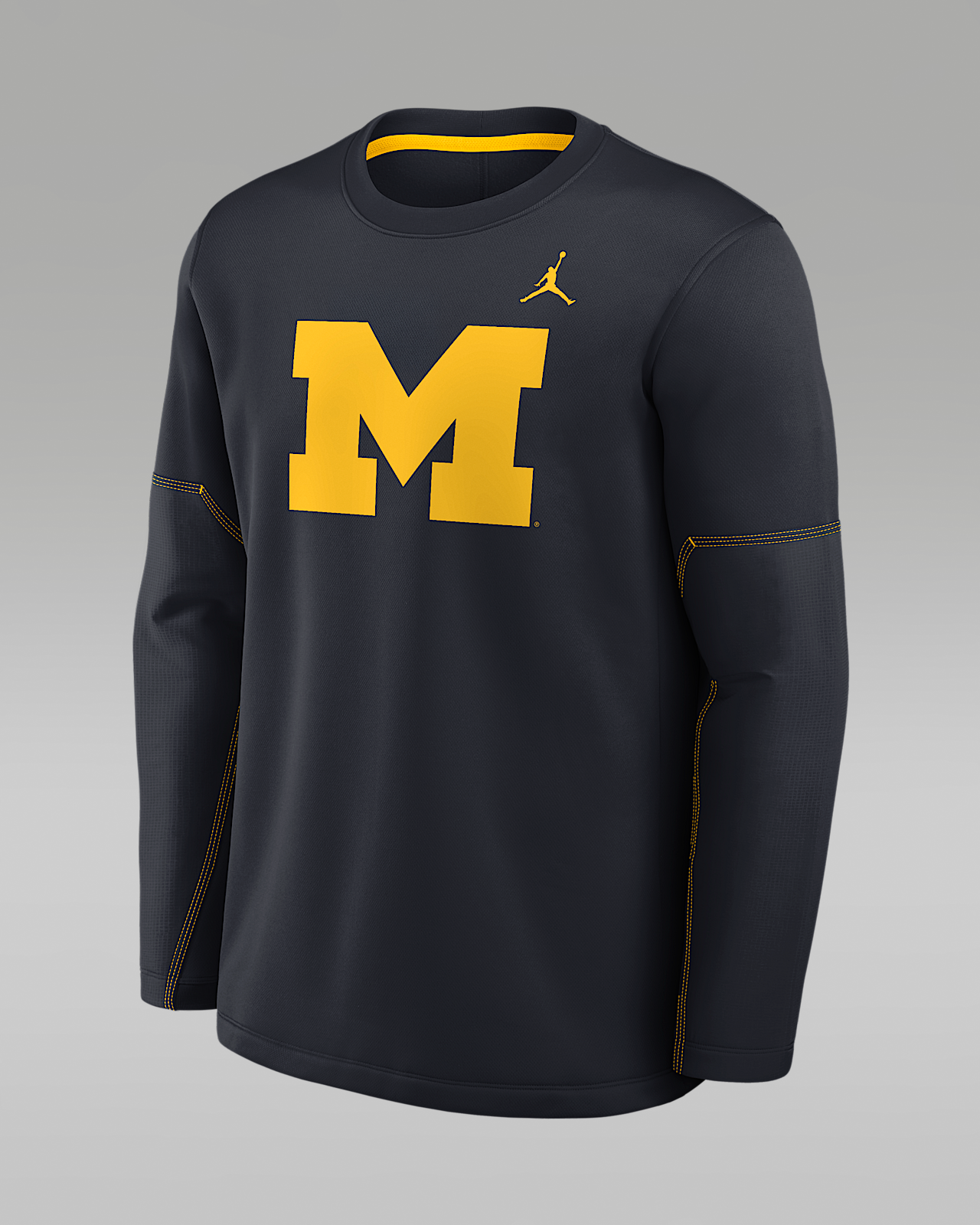 Мужская футболка Michigan Sideline Coaches Jordan Brand Therma-FIT College Long-Sleeve