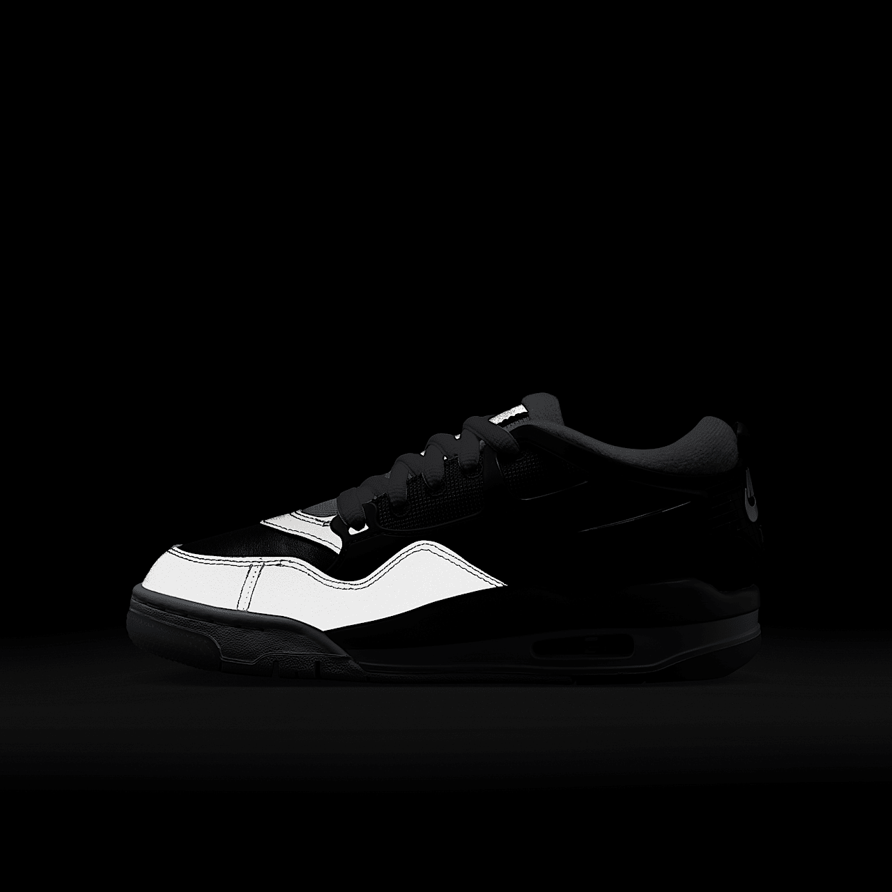 Nike Air Jordan 4 RM sneaker Zwart/Wolf Grey/Wit/Fire Red