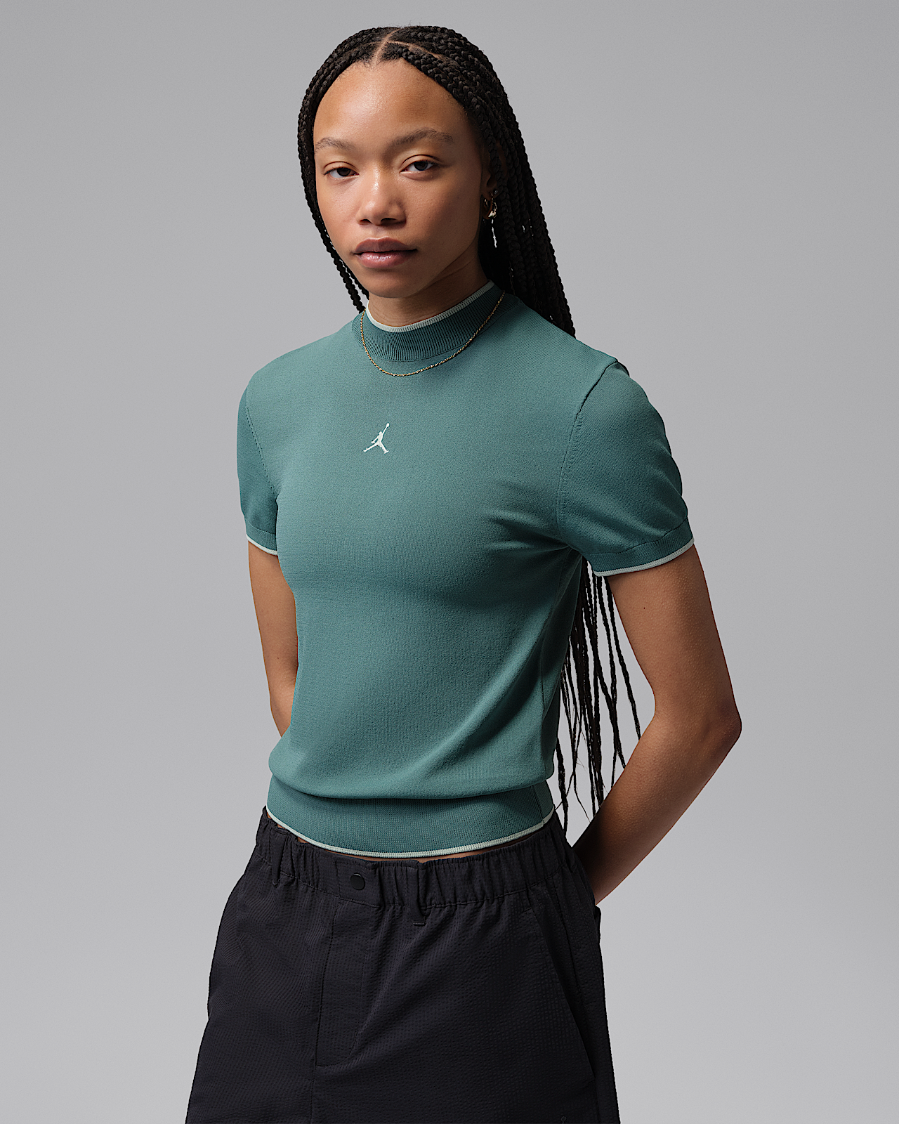 Женские шорты Jordan Sport Mock-Neck Short-Sleeve Golf Top
