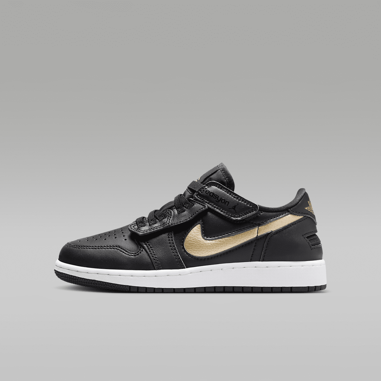 Nike Air Jordan 1 Low sneaker Zwart/Wit/Metallic Gold